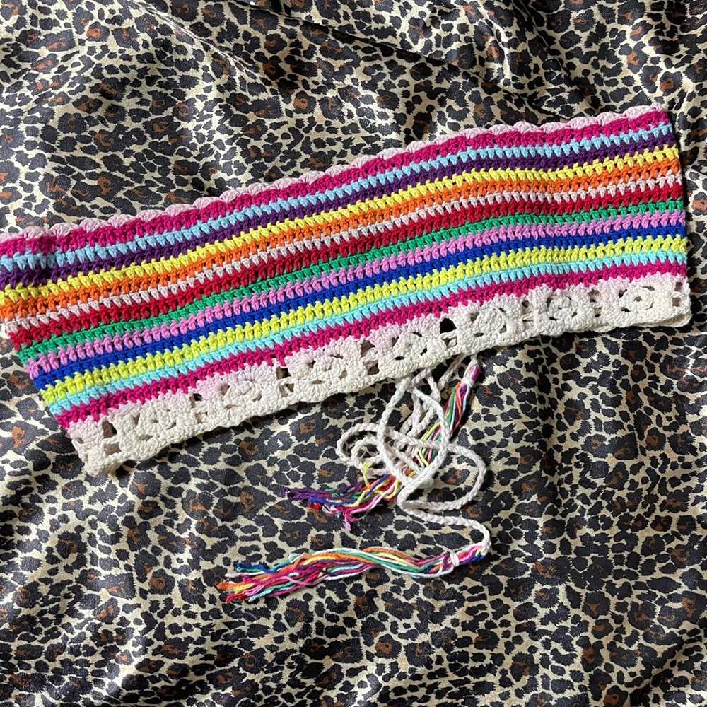 Festival Crochet Rainbow Crop Top